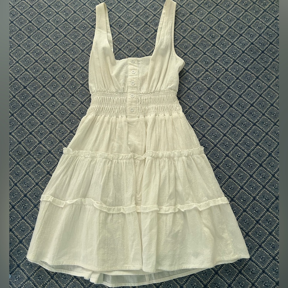 Urban Outfitters Cream Tiered Mini Dress